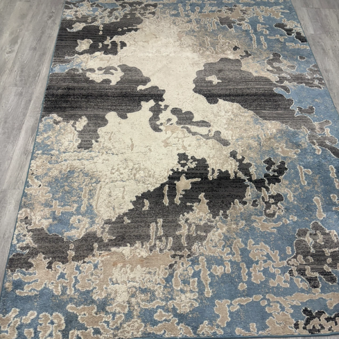 Abstract Area Rug - Blue, Grey, and Beige - photo 2