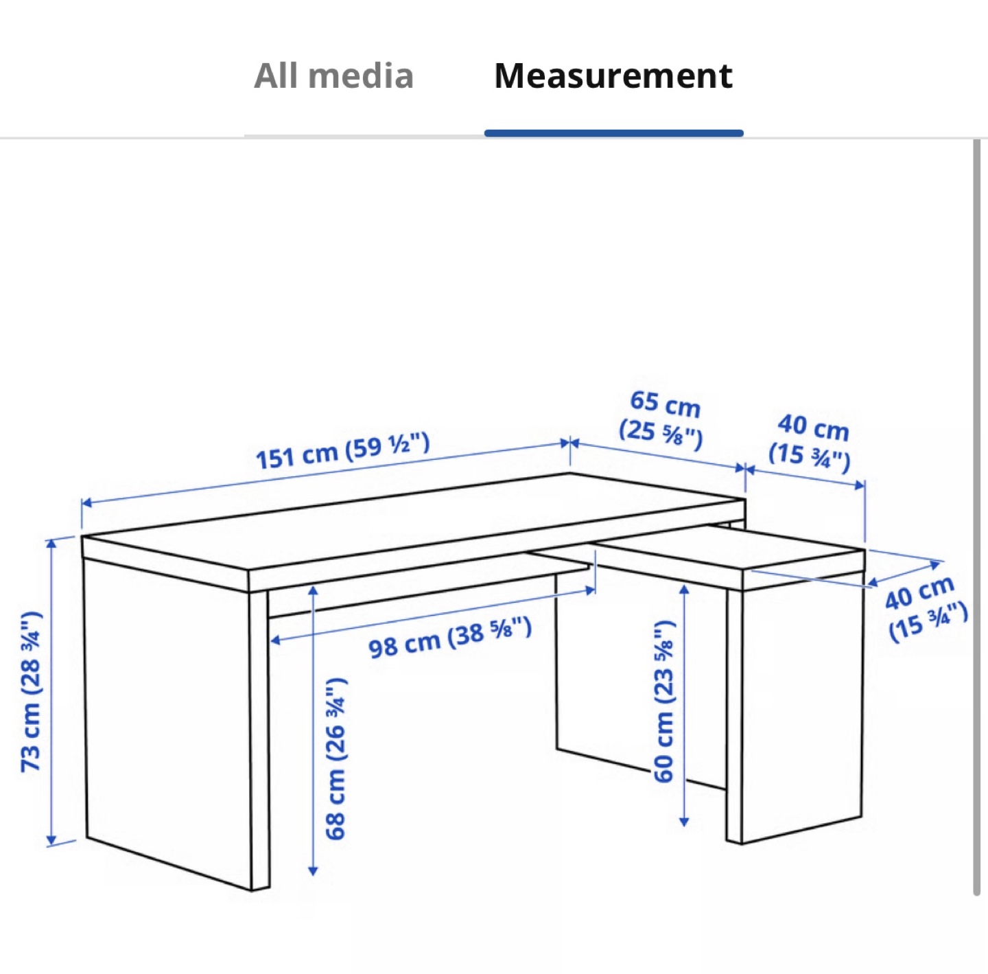 IKEA MALM desk with pull out panel L shaped desk - photo 3