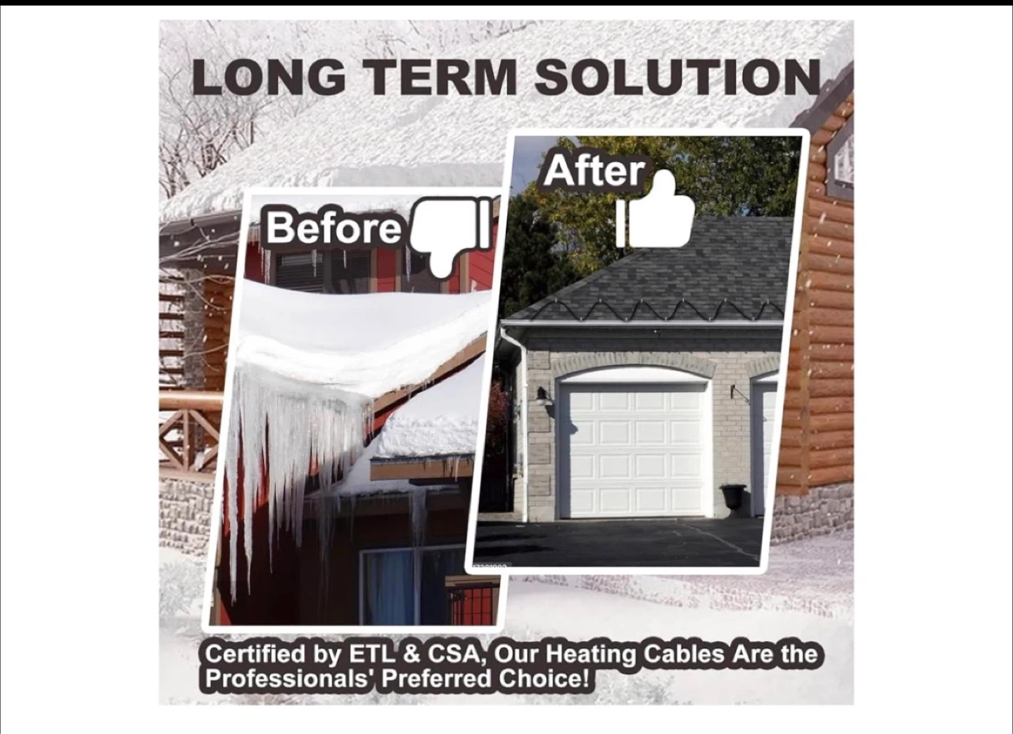 Roof HEATING MELT ICE installations