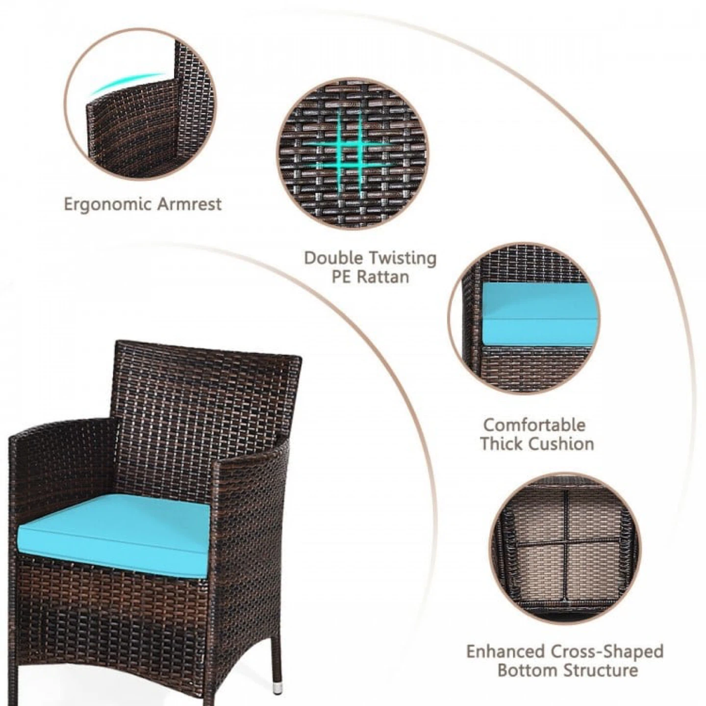 Wicker Patio Chair and Side Table Set - photo 4