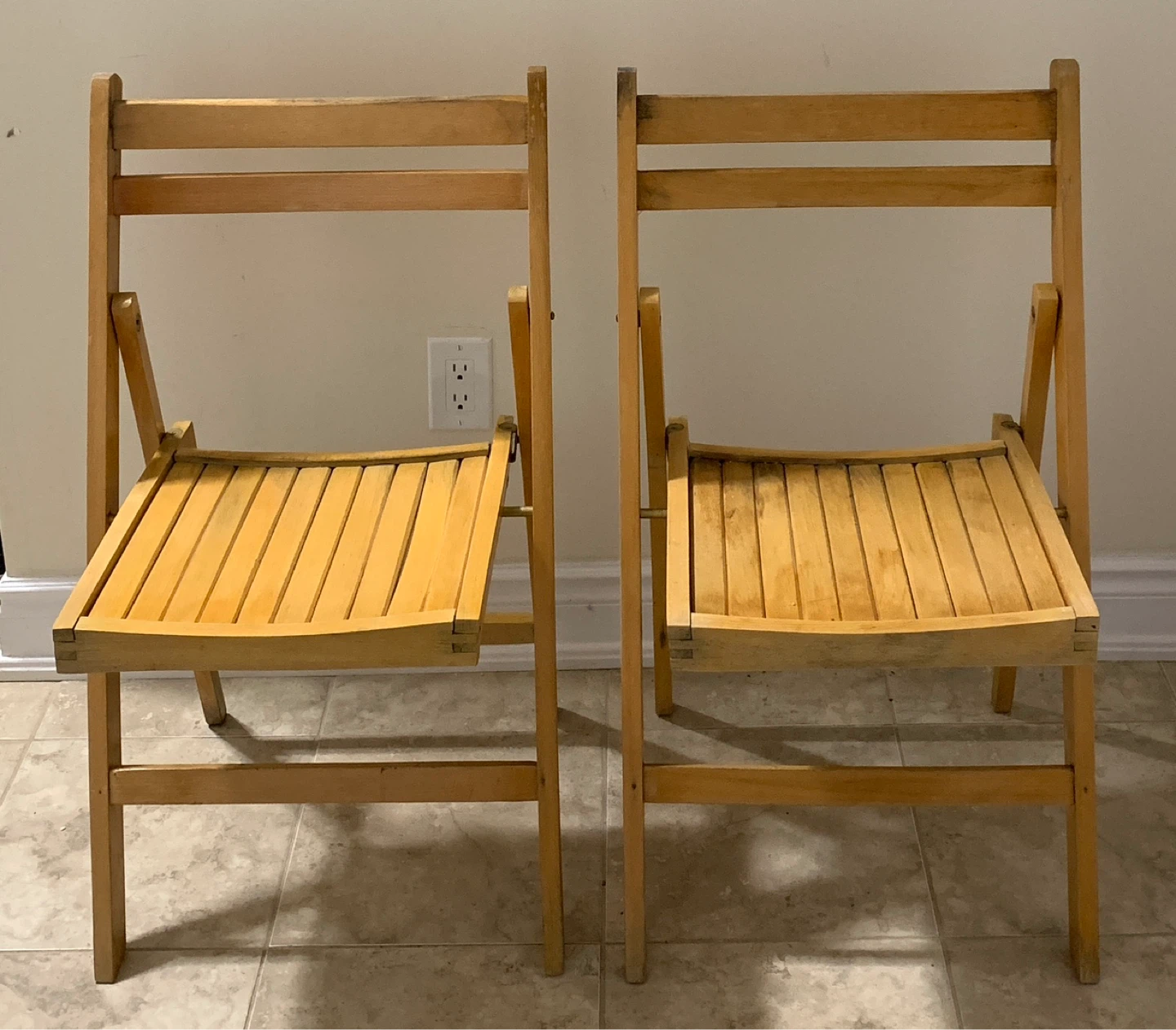 Two Wooden Folding Chairs 🥕
