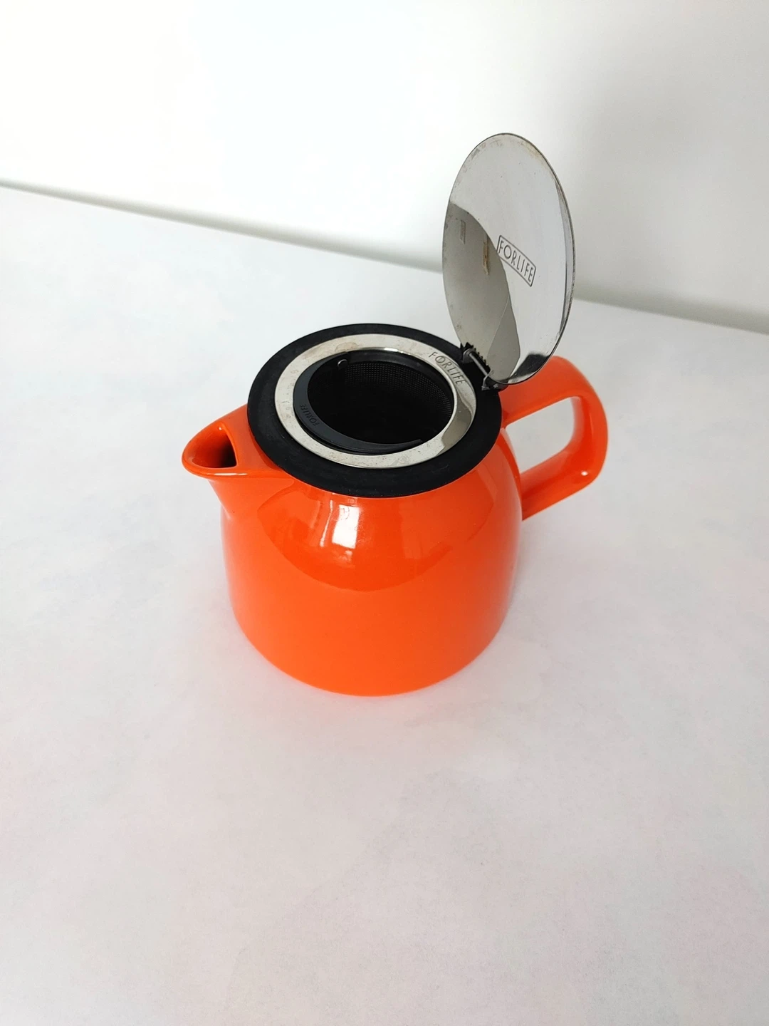 Forlife Orange Ceramic Teapot with Infuser - photo 3