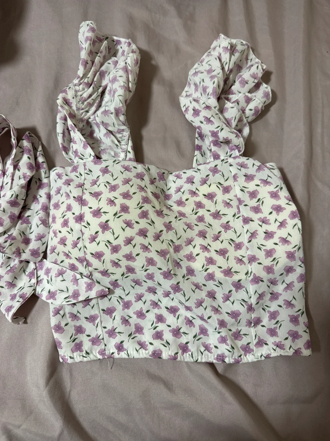 Floral Print Tie Strap Top