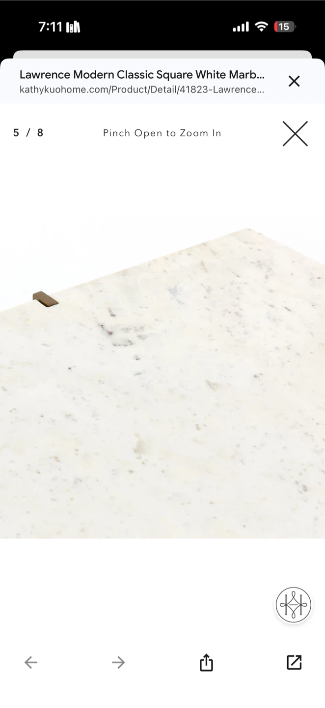 Lawrence Modern Classic Square White Marble Coffee Table - photo 5