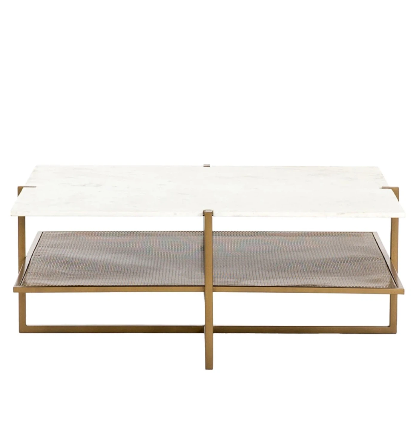 Lawrence Modern Classic Square White Marble Coffee Table