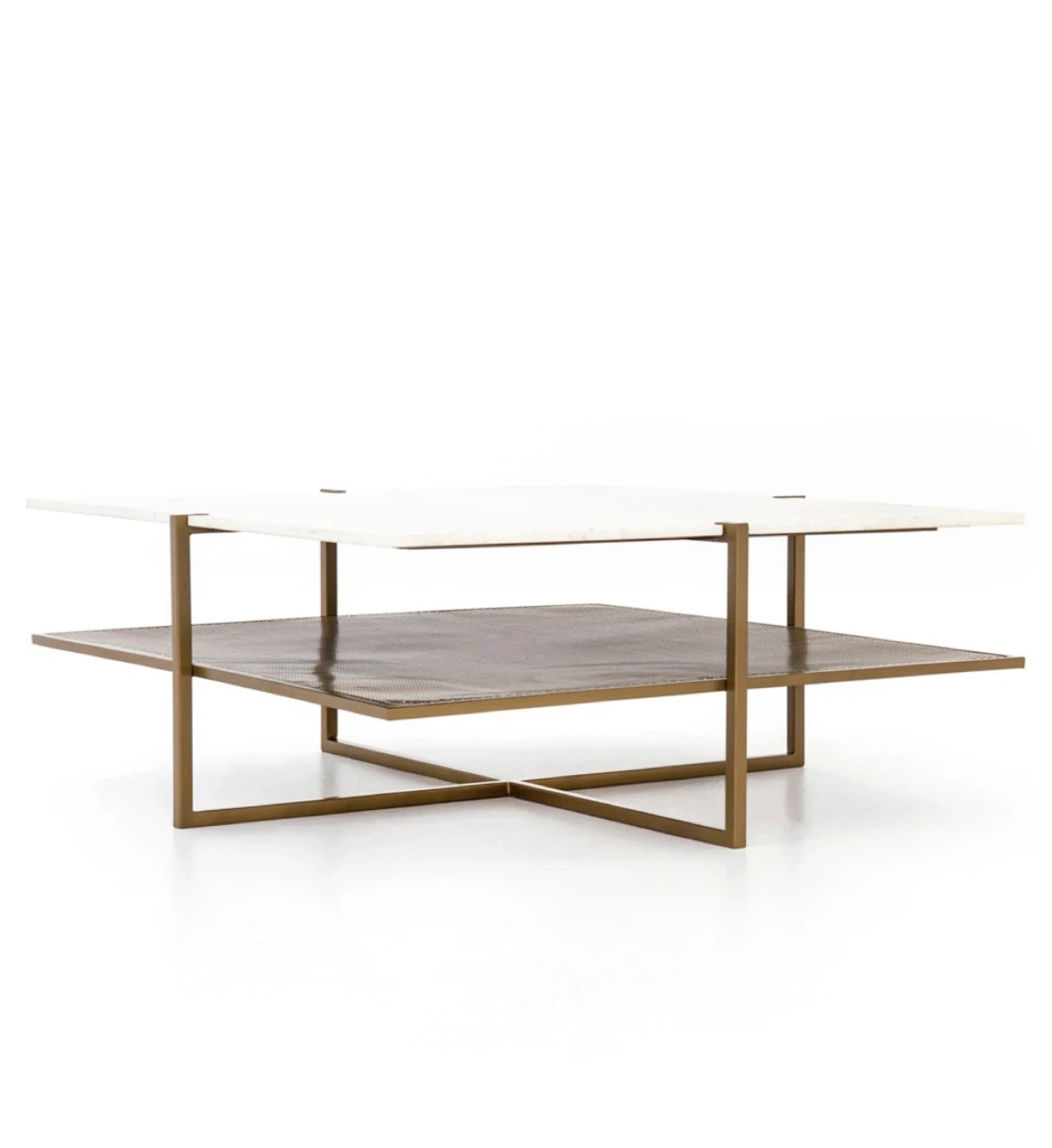 Lawrence Modern Classic Square White Marble Coffee Table - photo 2