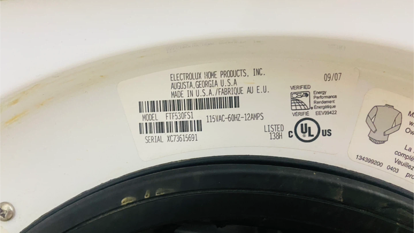 Frigidaire FTF530FS1 Washer