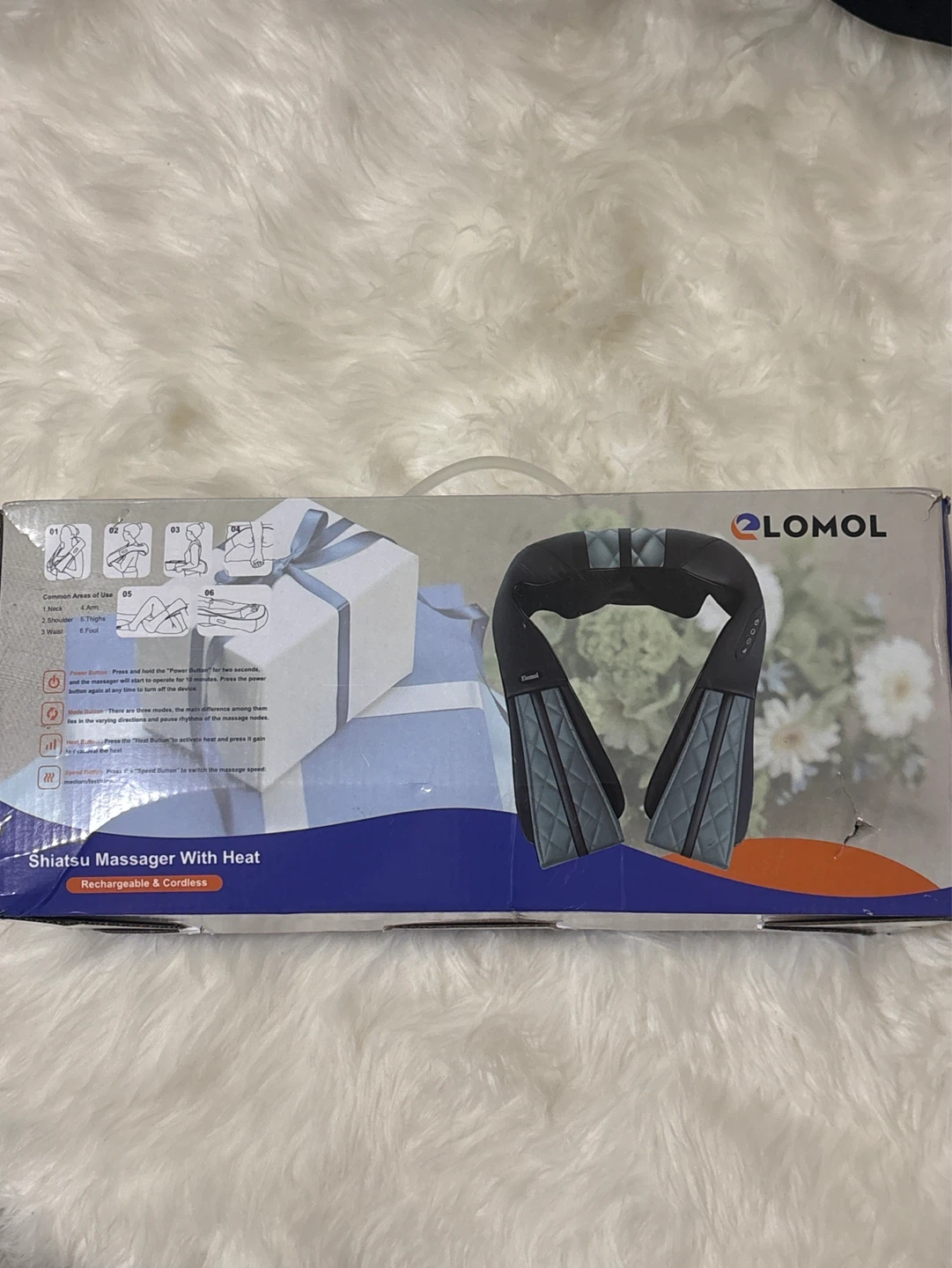 Lomol Shiatsu Massager With Heat - Rechargeable & Cordless