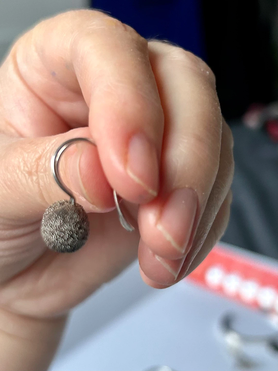Textured Ball Drop silver Earrings - photo 2