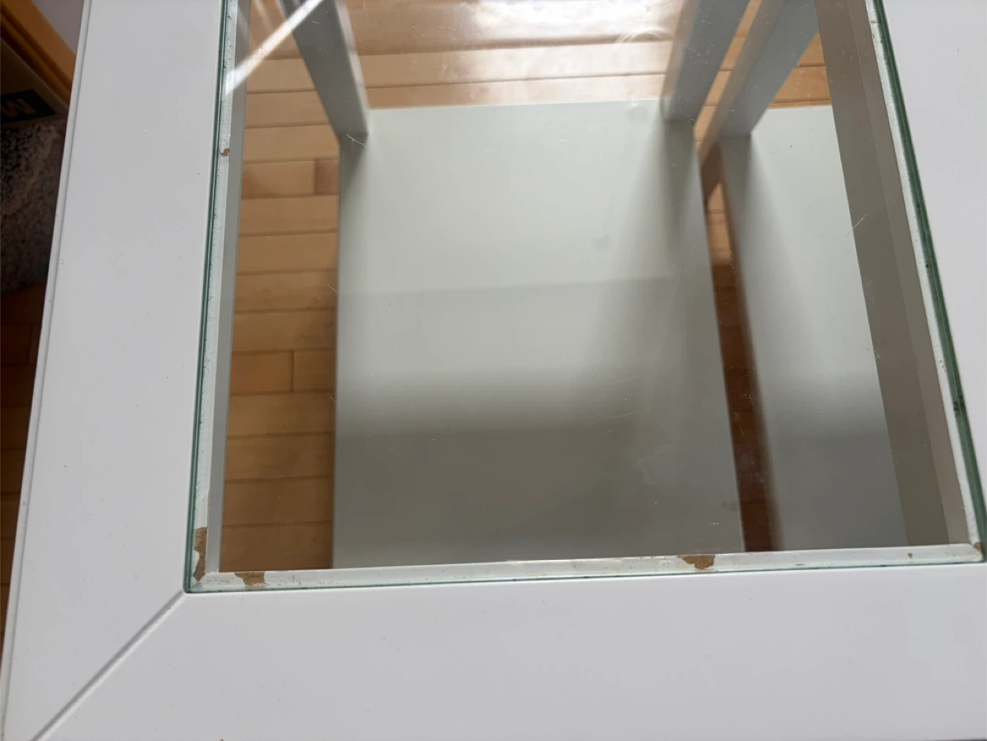 White Console Table with Glass Top