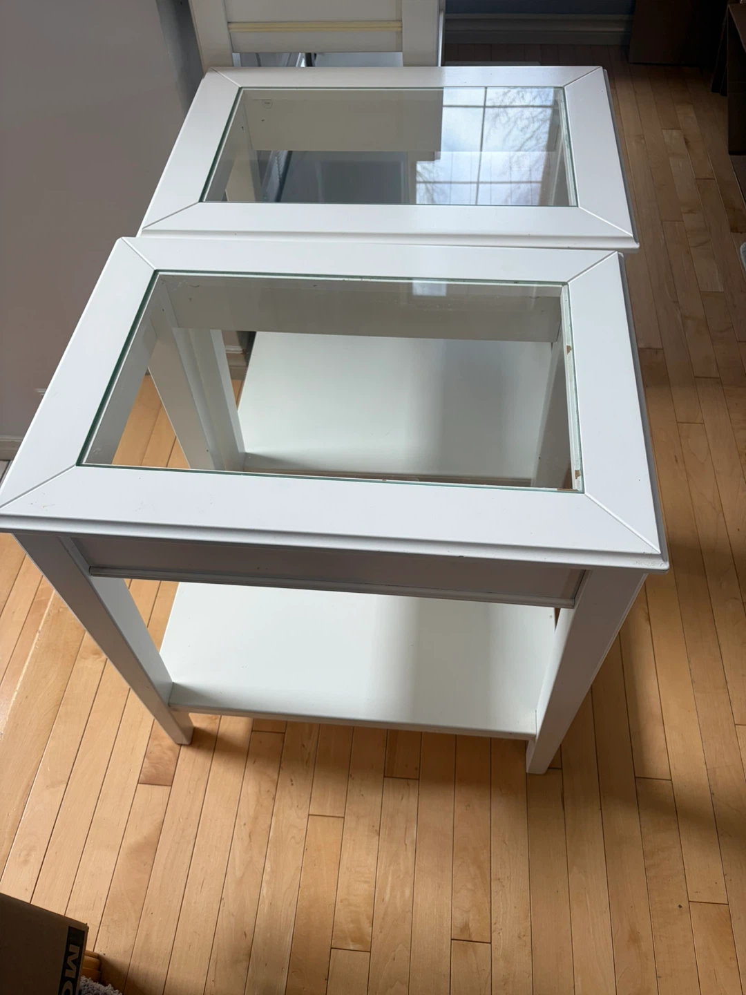 White Console Table with Glass Top - photo 4