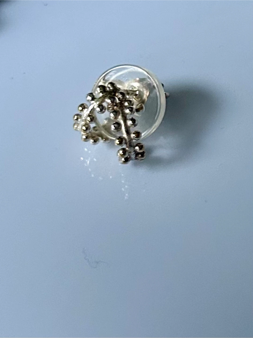 Silver beaded stud earrings - photo 2