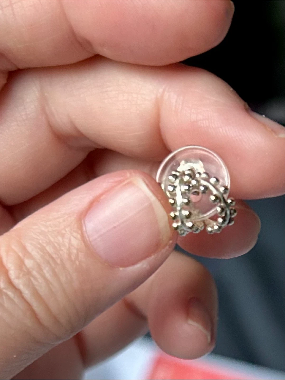 Silver beaded stud earrings