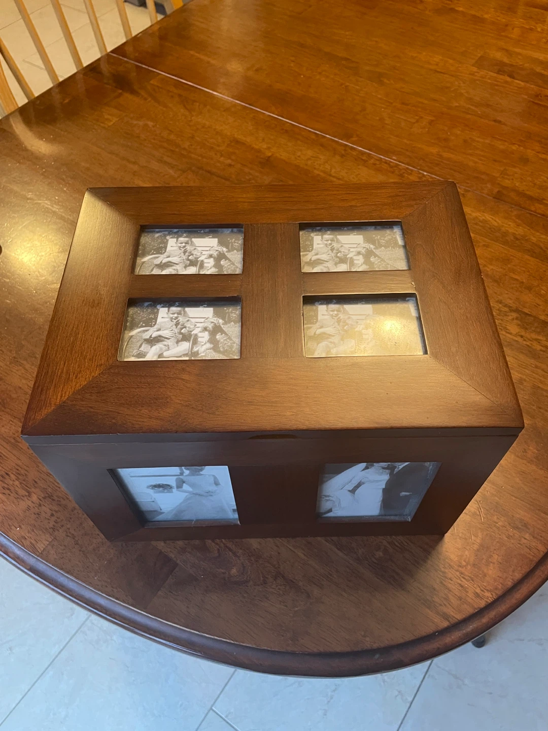 Wooden Photo Keepsake Box