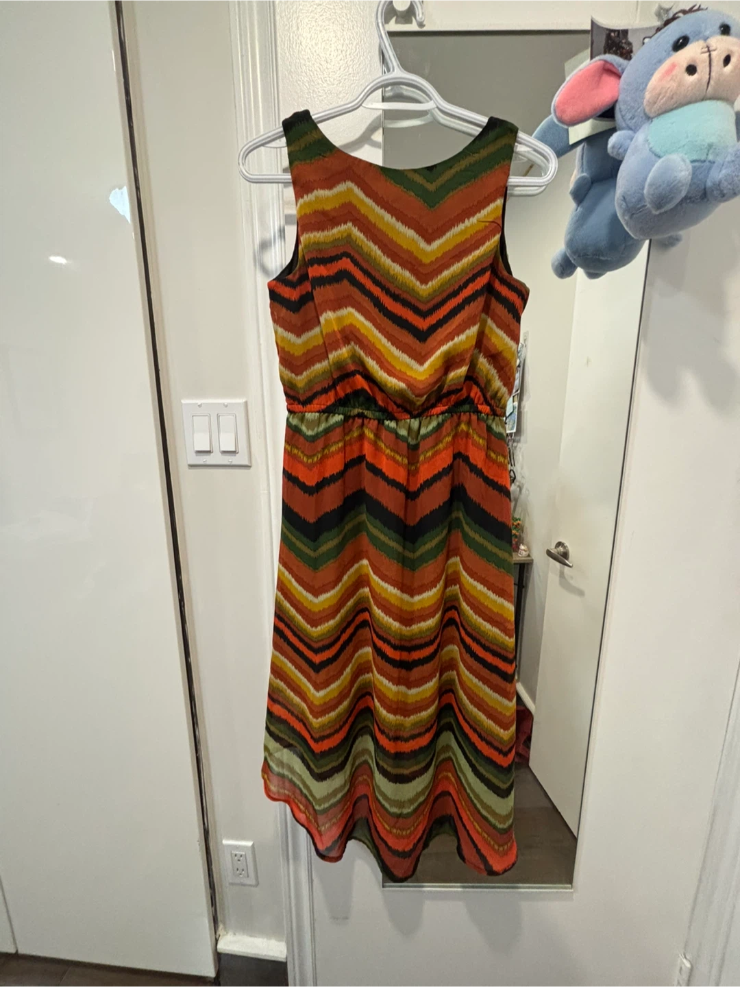 Women's Sleeveless Chevron Print Hi-Low Dress - photo 3
