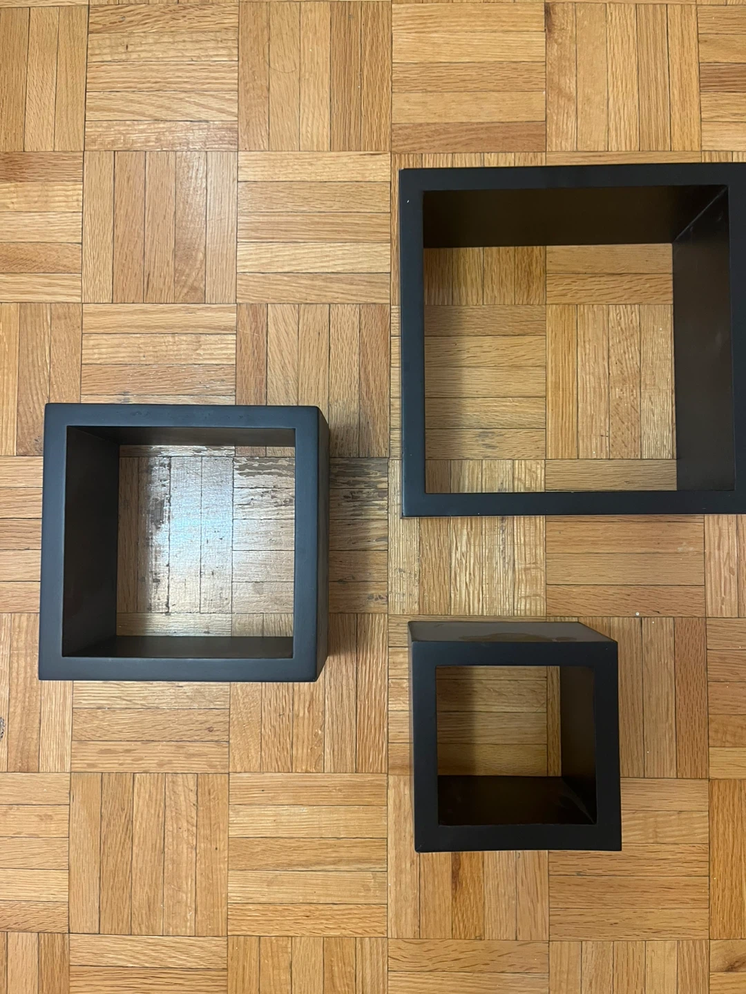 3 Black Cube Wall Shelves - photo 2