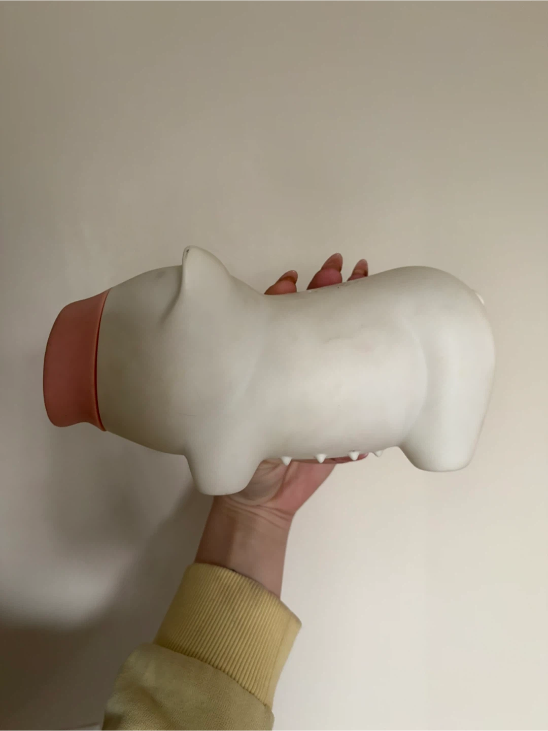 White Piggy Bank with Pink Nose