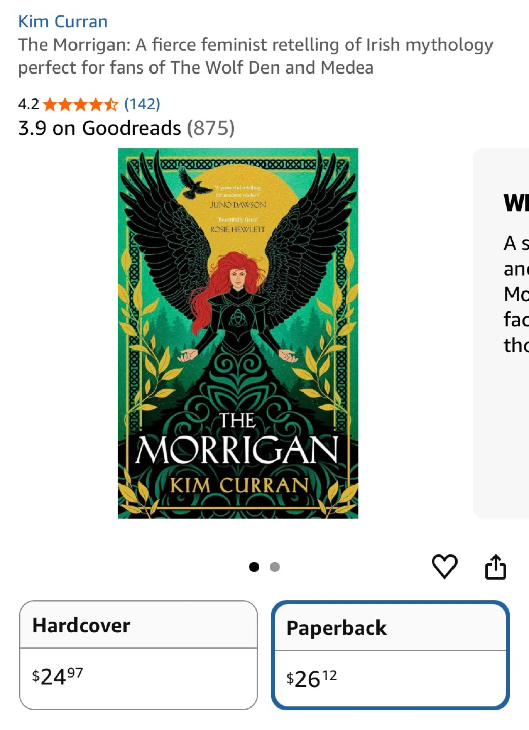 The Morrigan by Kim Curran - Paperback - photo 2