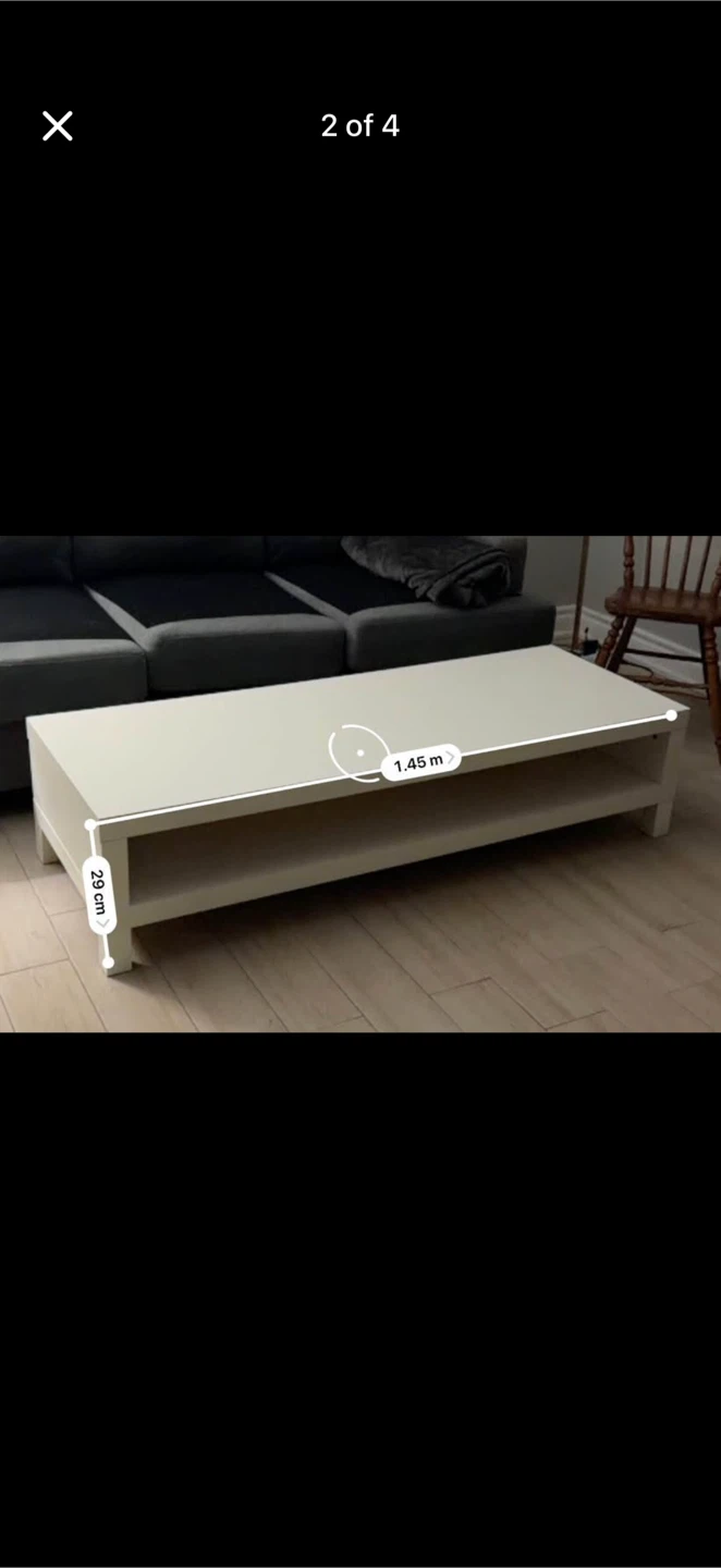 White Coffee Table with Shelves - photo 2