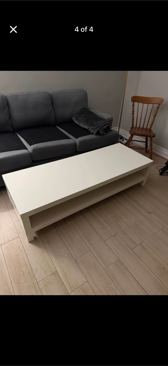 White Coffee Table with Shelves - photo 4