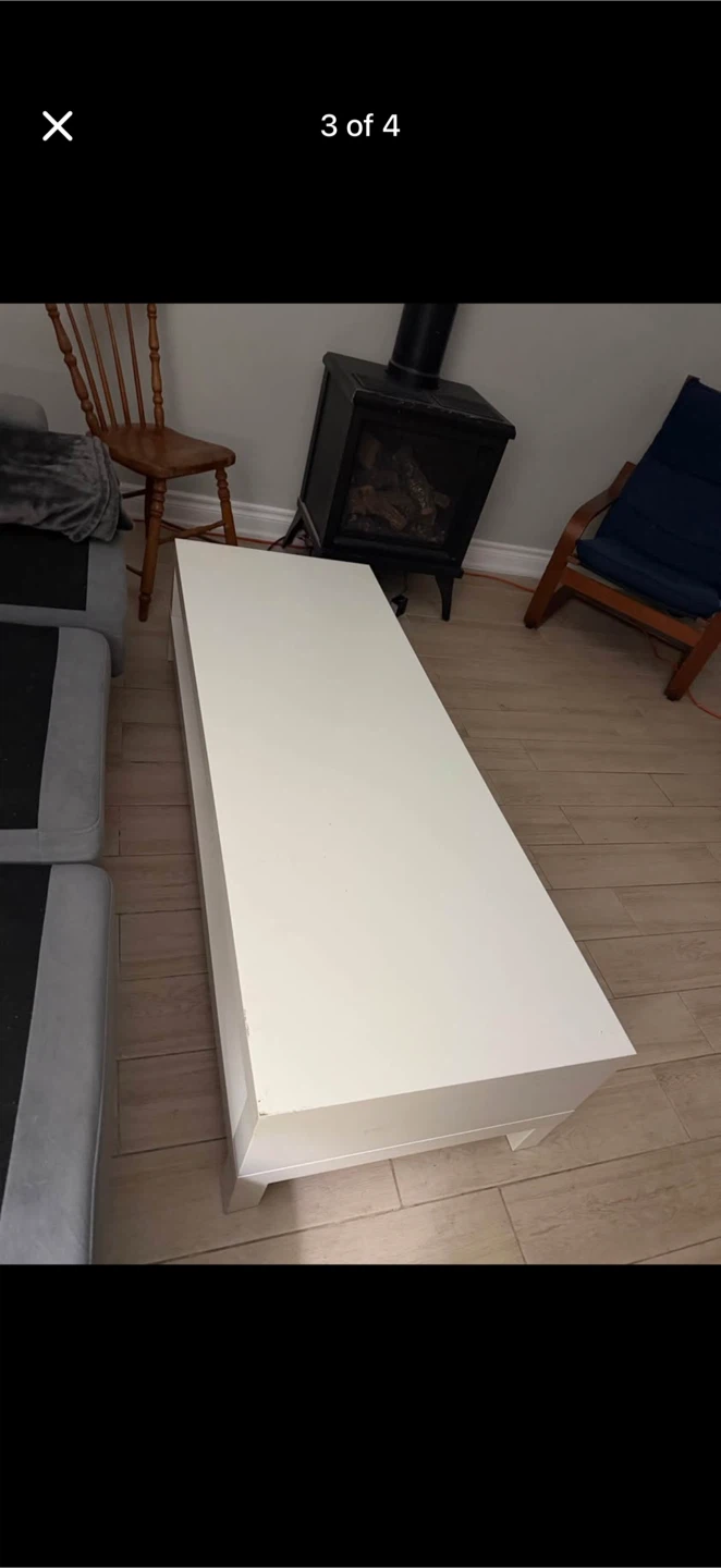 White Coffee Table with Shelves - photo 3