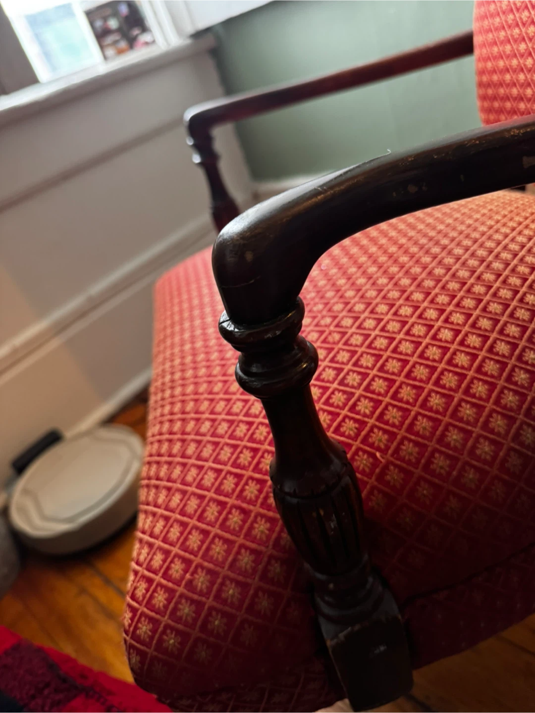 Vintage Red Upholstered Armchair - photo 3