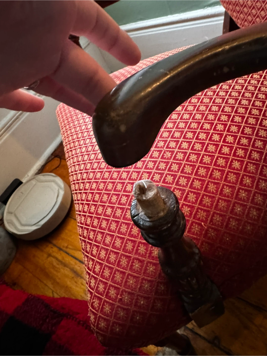 Vintage Red Upholstered Armchair - photo 4