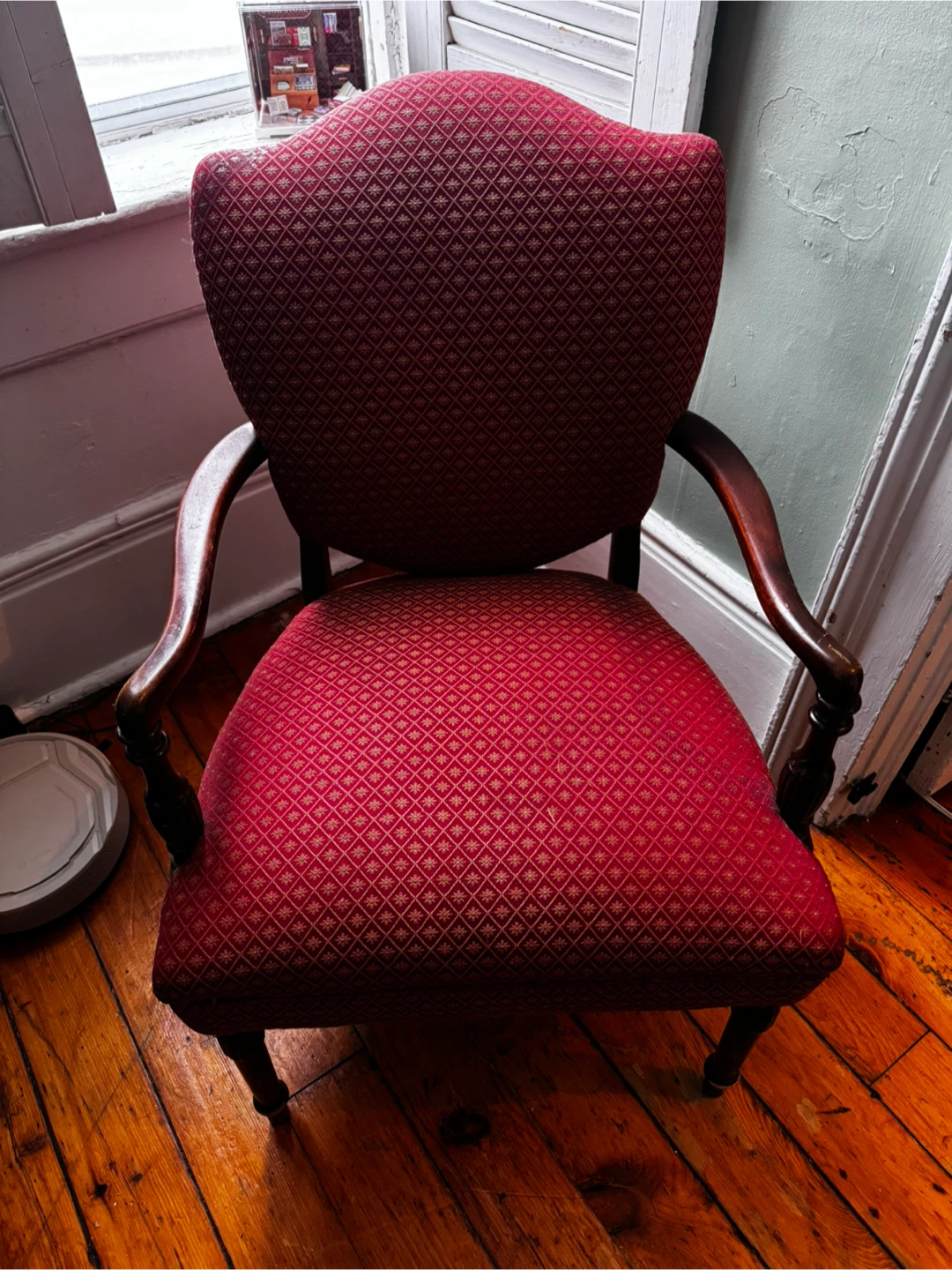 Vintage Red Upholstered Armchair