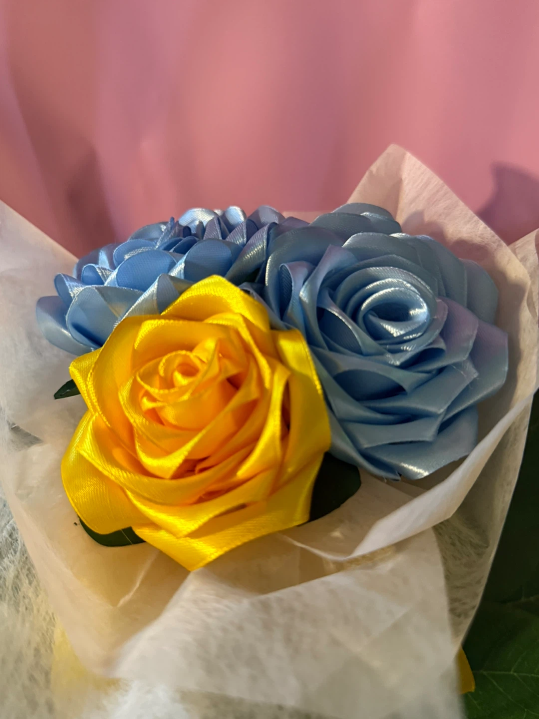 Decorative Mug with Ribbon and Artificial Flowers