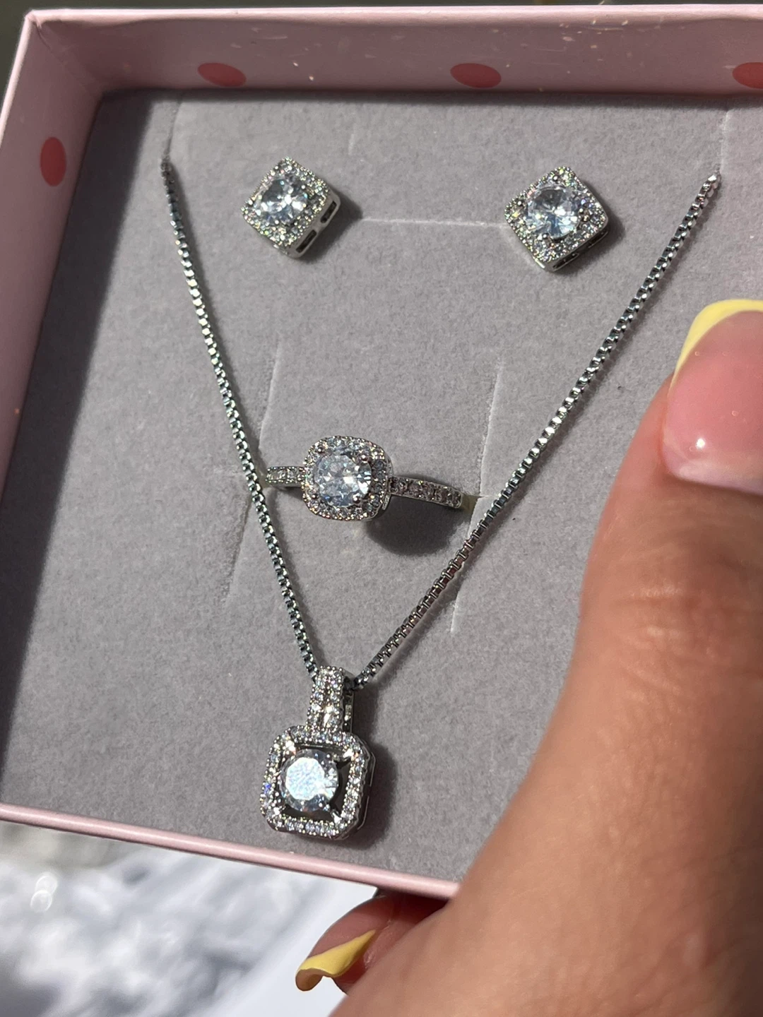 Rhodium Plated Cubic Zirconia Jewelry Set - photo 2