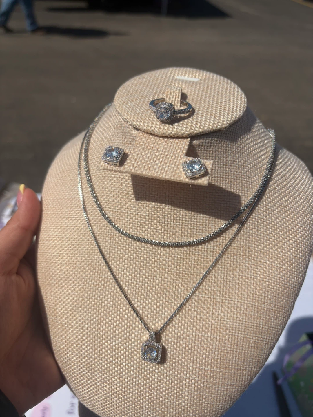 Rhodium Plated Cubic Zirconia Jewelry Set - photo 3