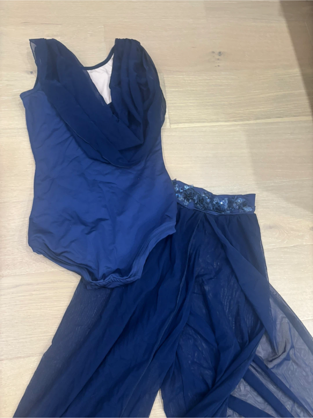 Navy Blue Dance Costume with open Pant - photo 2