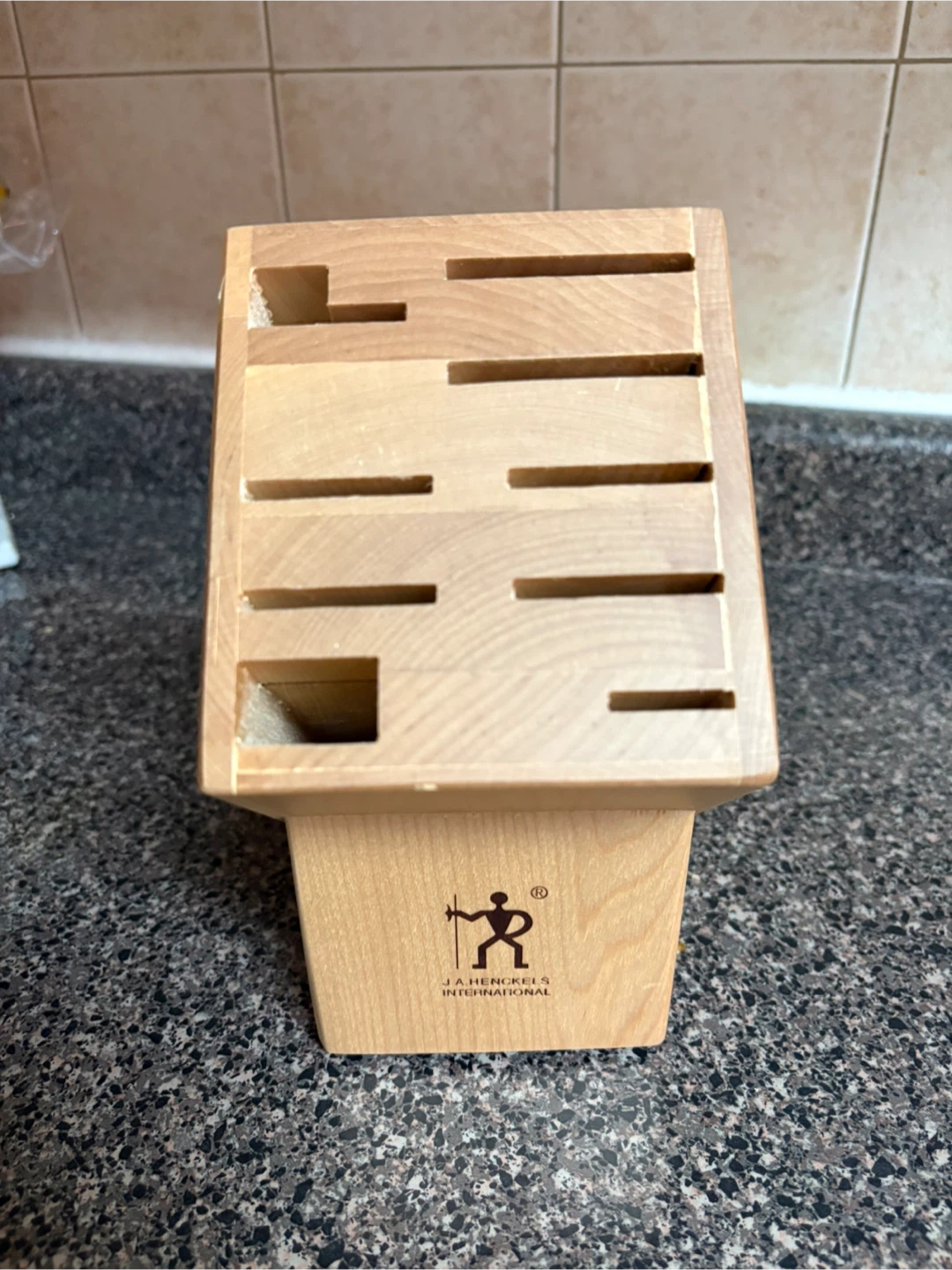 BNWT Henckels Wooden Knife Block - Natural Wood