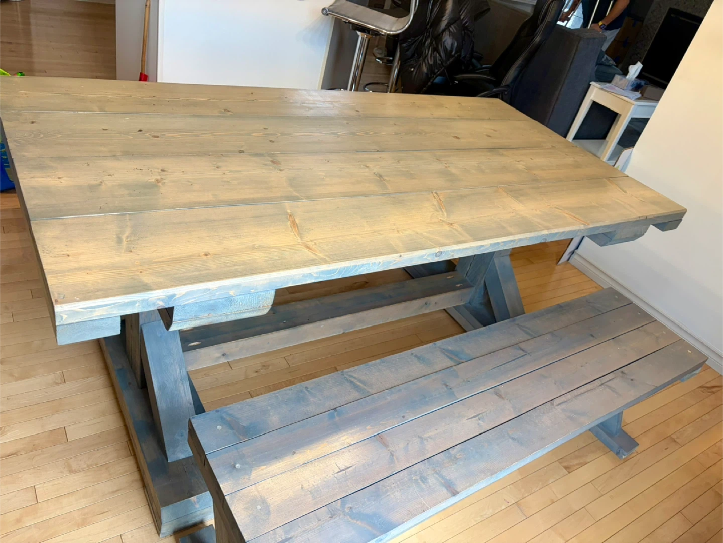 Farmhouse Style Dining Table with Benches - photo 3