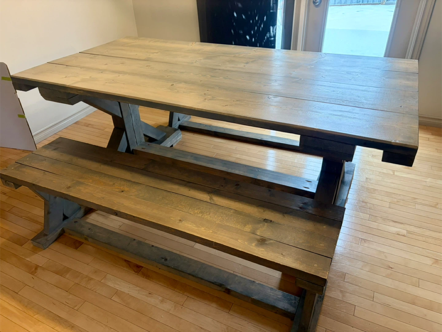 Farmhouse Style Dining Table with Benches - photo 2