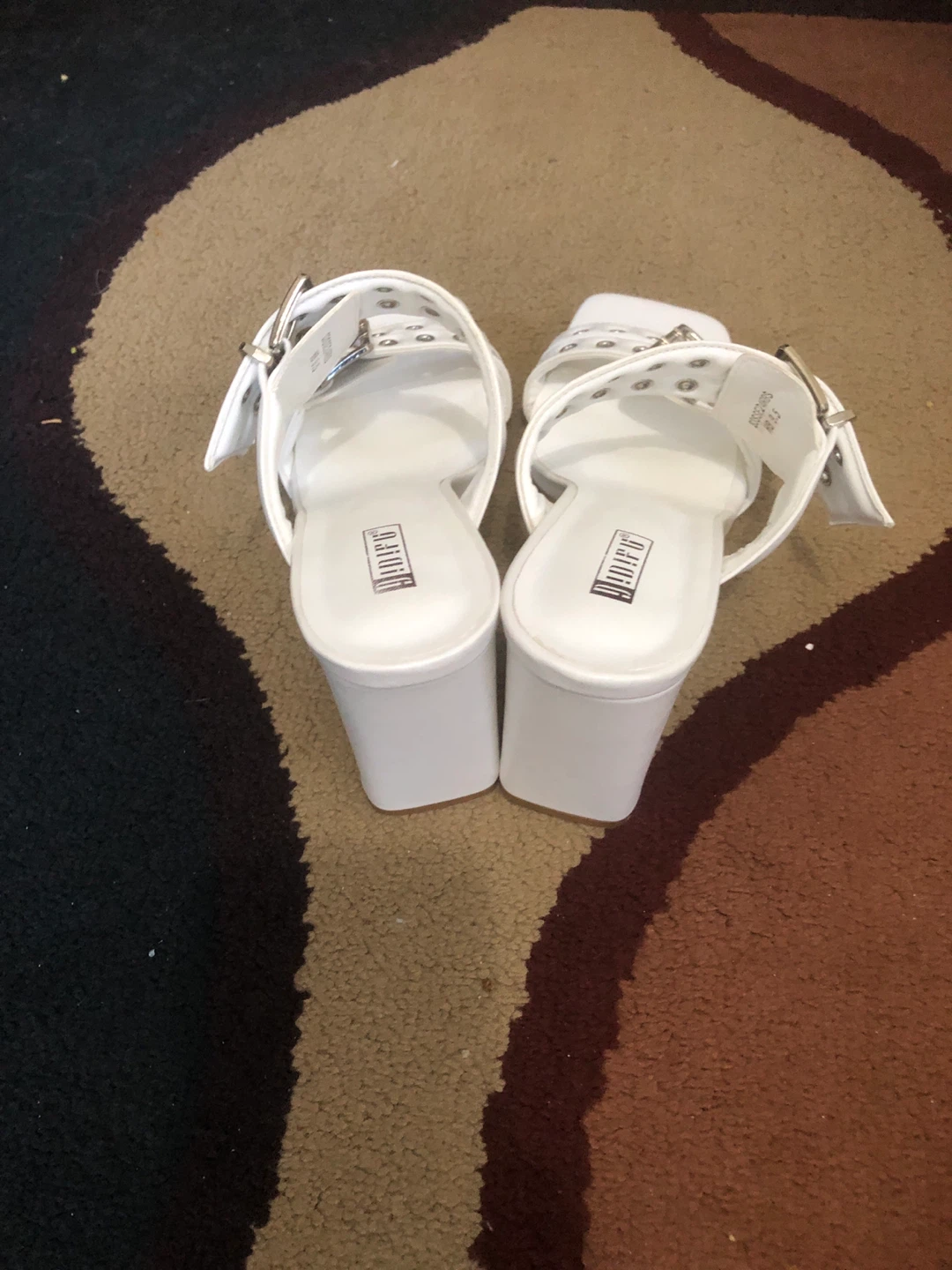White ADIFU Mules with Buckle and Stud Detail - photo 2