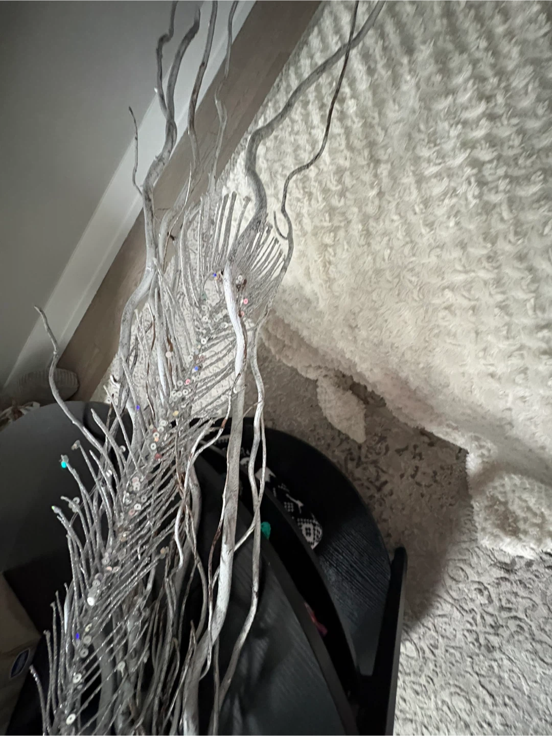 Silver Decorative Branches with Sequins - photo 2