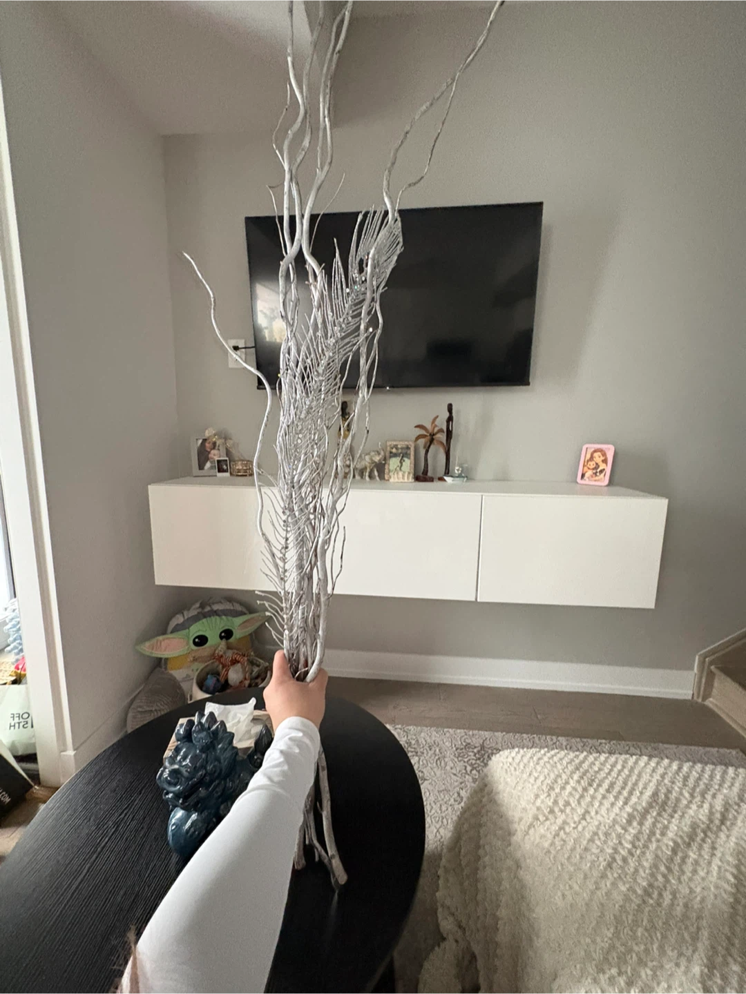 Silver Decorative Branches with Sequins