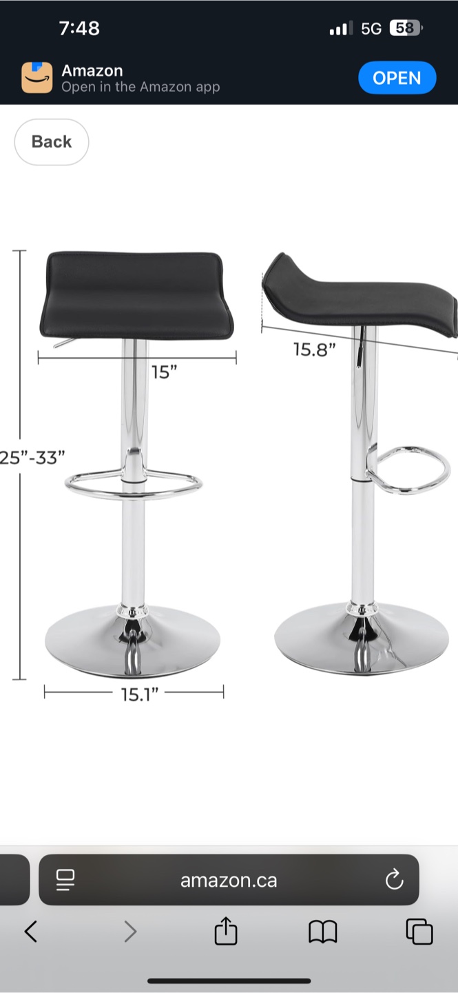 Bar Stool - Black - photo 4