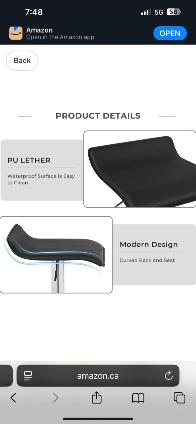 Bar Stool - Black - photo 3