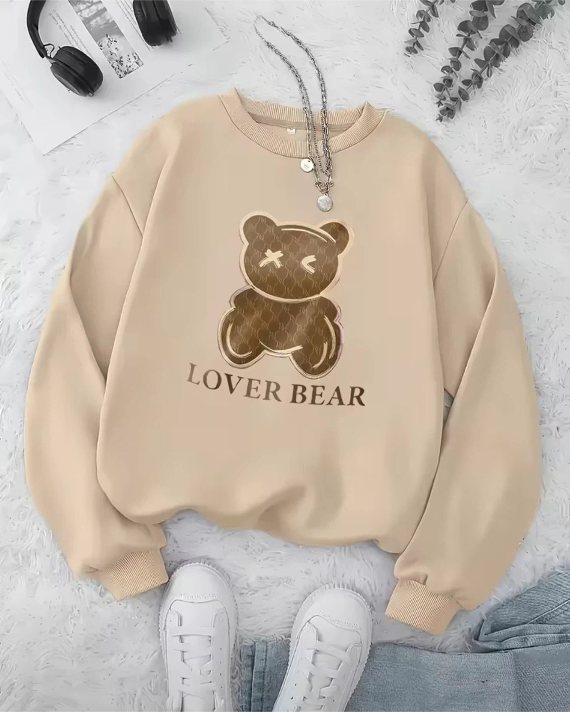 New Lover Bear Creamy Sweatshirt