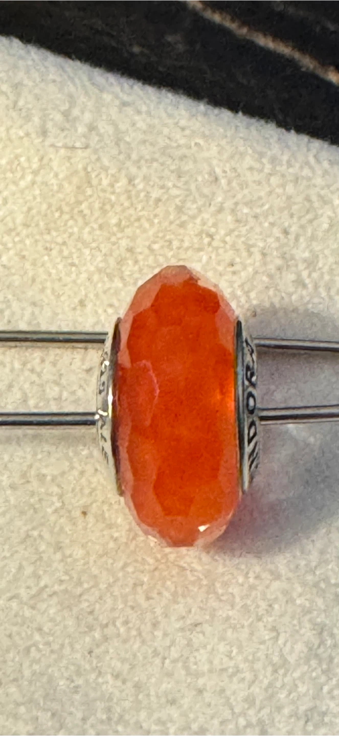 Authentic Pandora Orange Faceted Charm