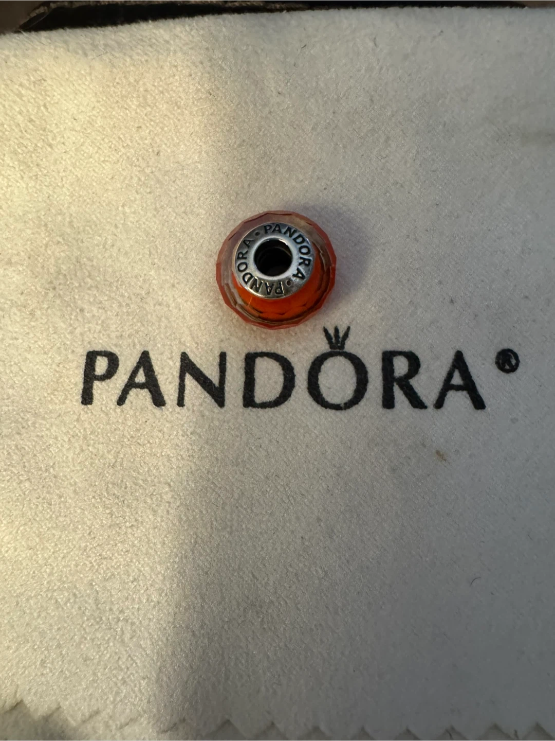 Authentic Pandora Orange Faceted Charm - photo 3