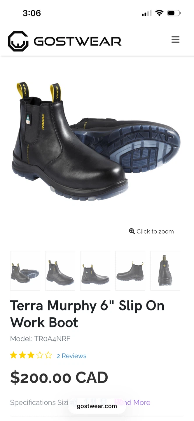 Terra Murphy 6" Slip On Work Boot