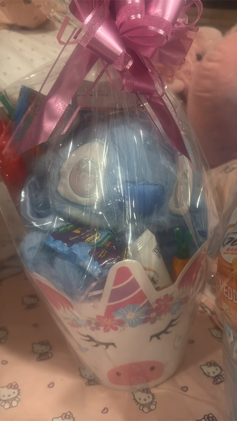 Easter Gift Baskets with Plush Toys and Snacks