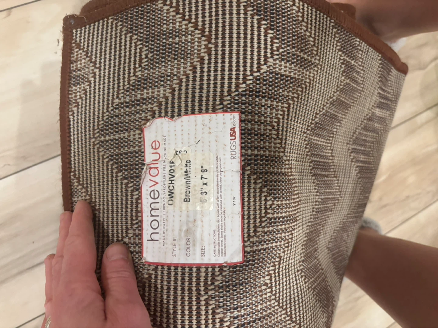 HomeValue Brown/White Chevron Area Rug 3' x 7'9" - photo 2