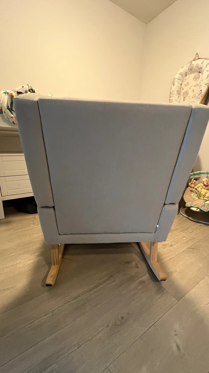 Light Grey Upholstered Nursery Rocking Chair - photo 4