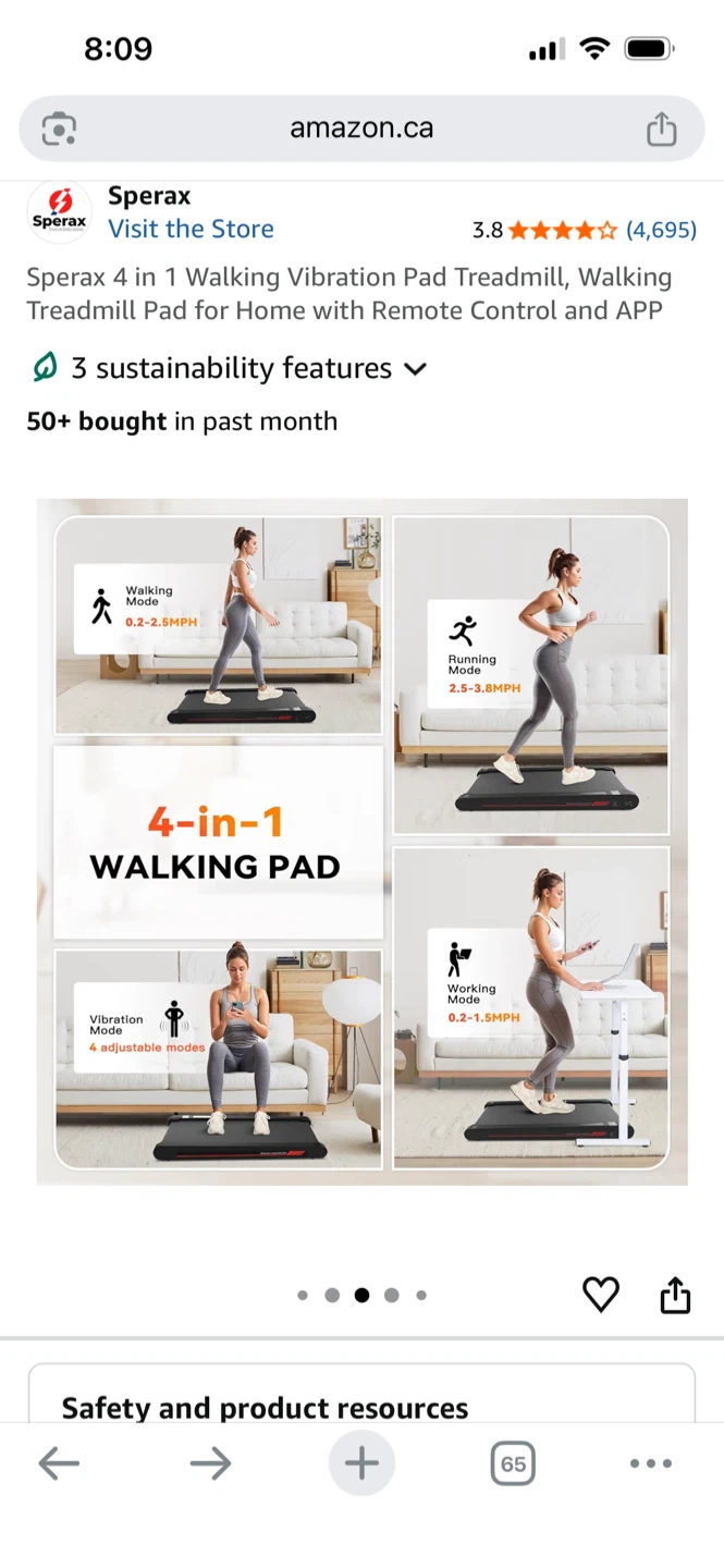 Sperax 4-in-1 Walking Vibration Pad Treadmill - photo 4