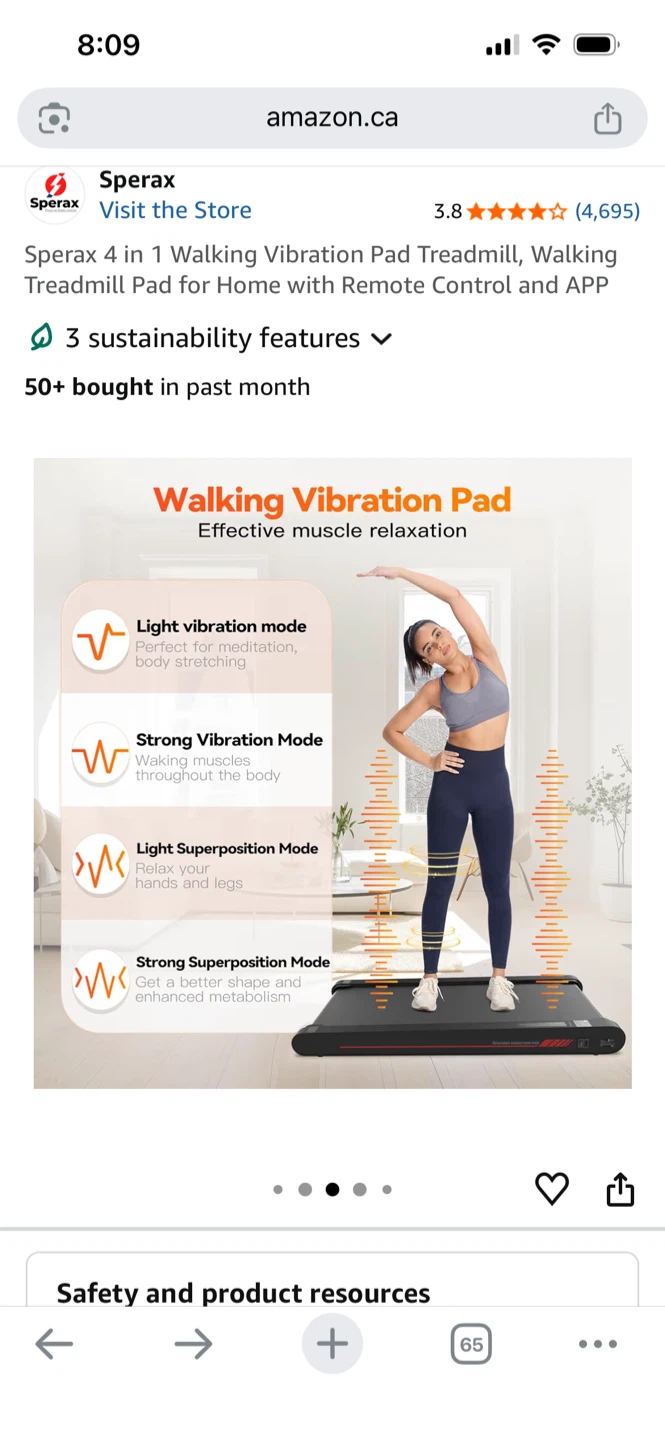 Sperax 4-in-1 Walking Vibration Pad Treadmill - photo 3