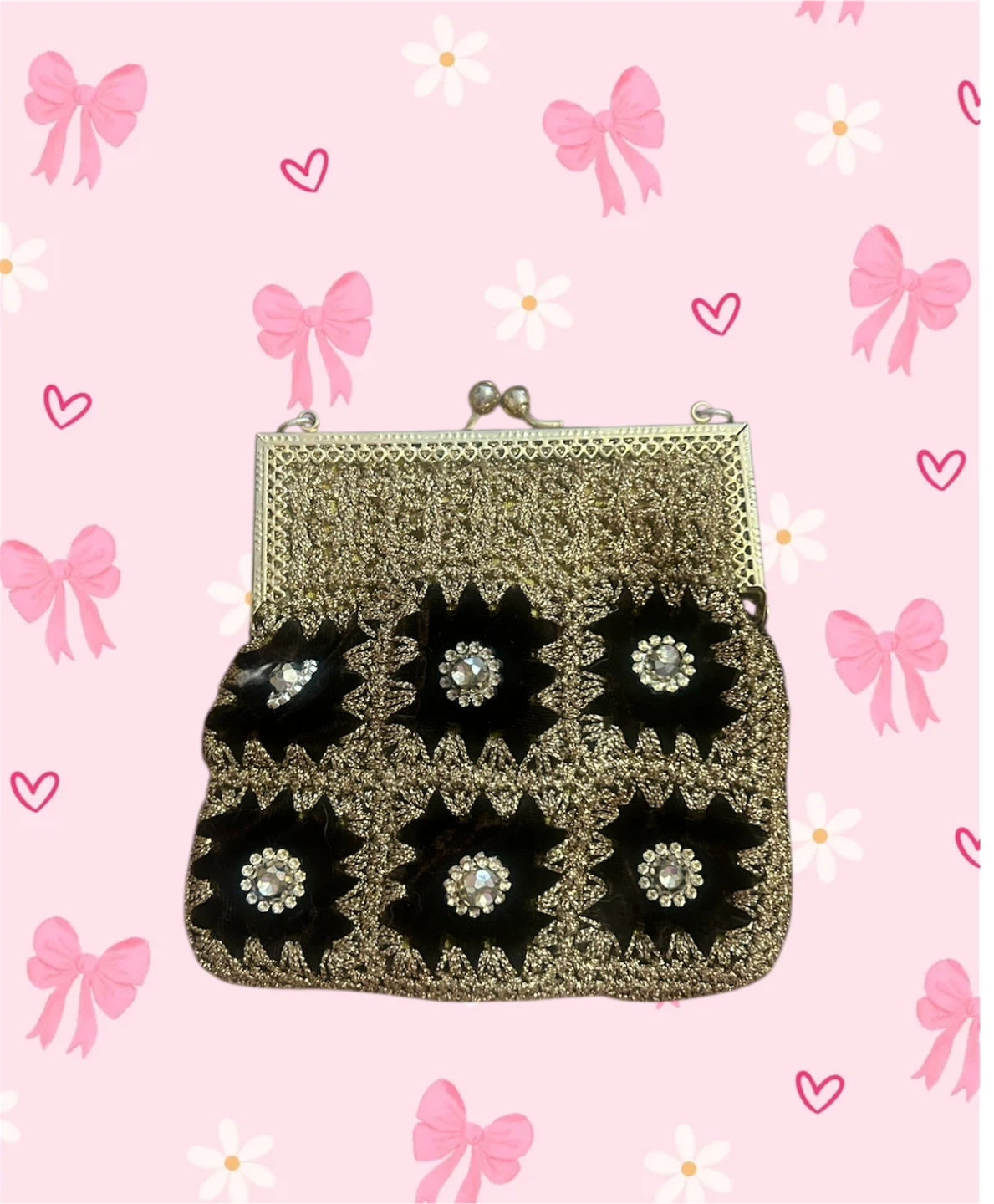 1980 ZARDOZI BLACK VELVET GOLD EMBROIDERED EVENING CLUTCH